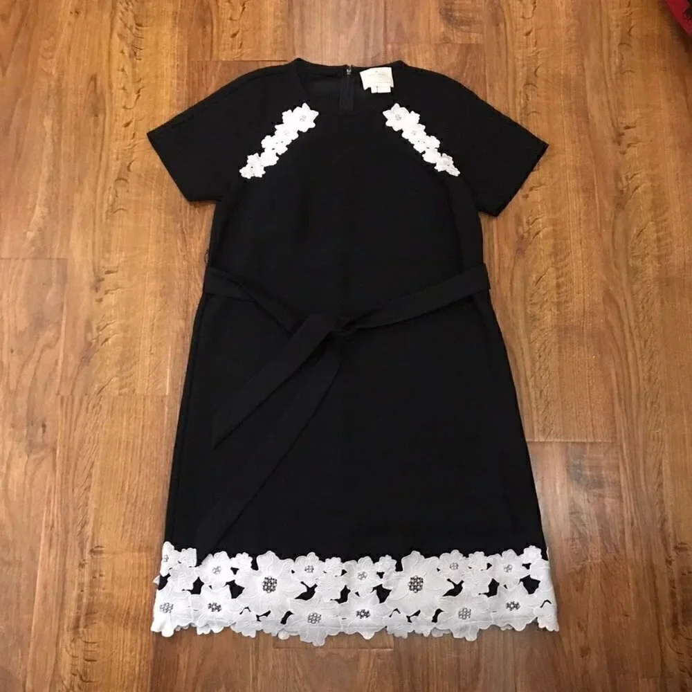 Kate Spade crepe flora lace trin dress